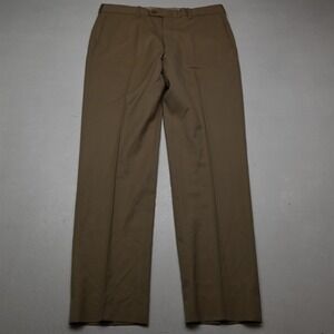 JB Britches 36x34 Khaki 100% Wool Italy Torino Full Cut Classic Dress Mens Pants